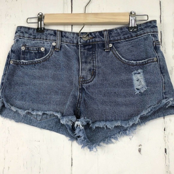 Blank Paige Size S Denim Cut Offs Jean Shorts Raw Hem Ripped Distressed - Picture 1 of 7